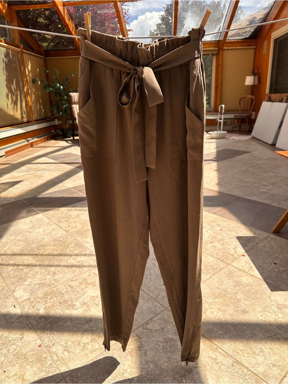 High-Waist Tie Front Dress Pants
